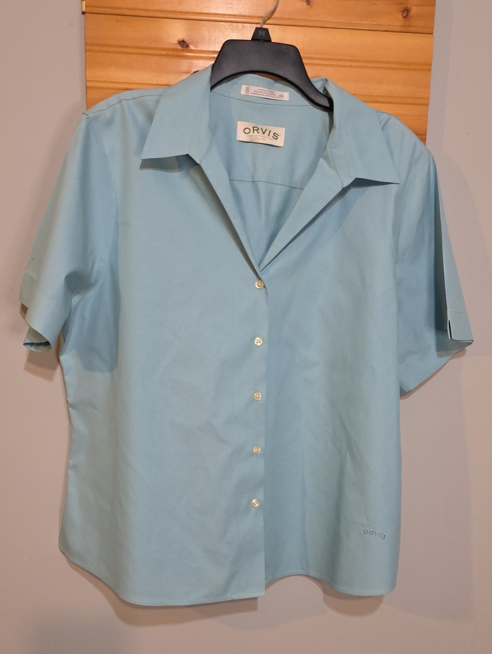 Orvis Pale Blue Short Sleeve Button-Down Shirt